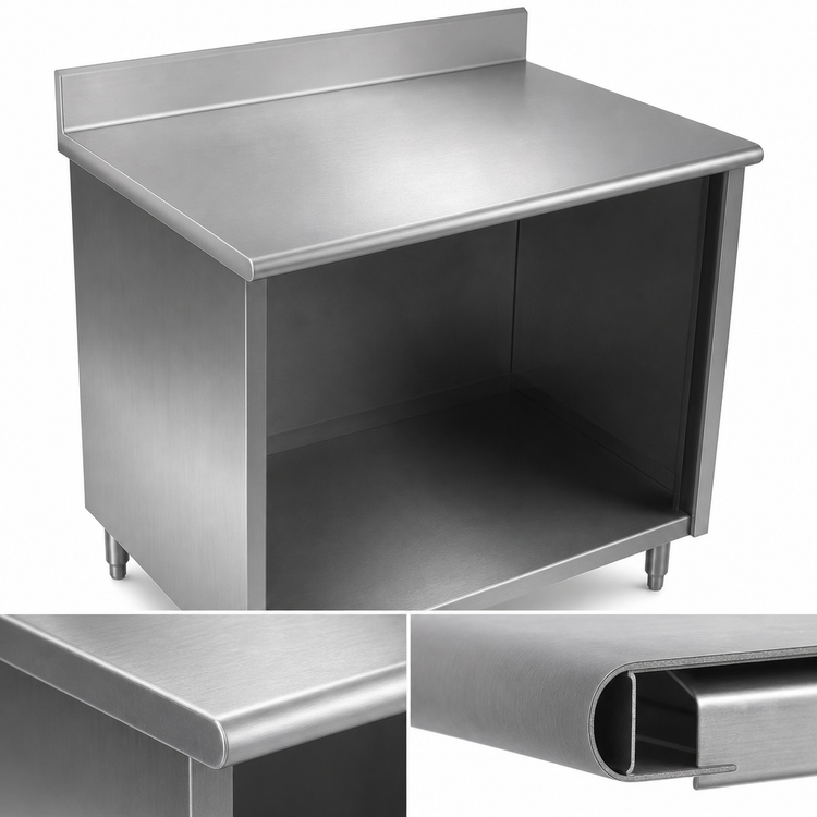 Product image #4 for Eagle Spec-Master 60-Inch x 24-Inch Open Front Stainless Steel Worktable with 4-1/2-Inch Backsplash