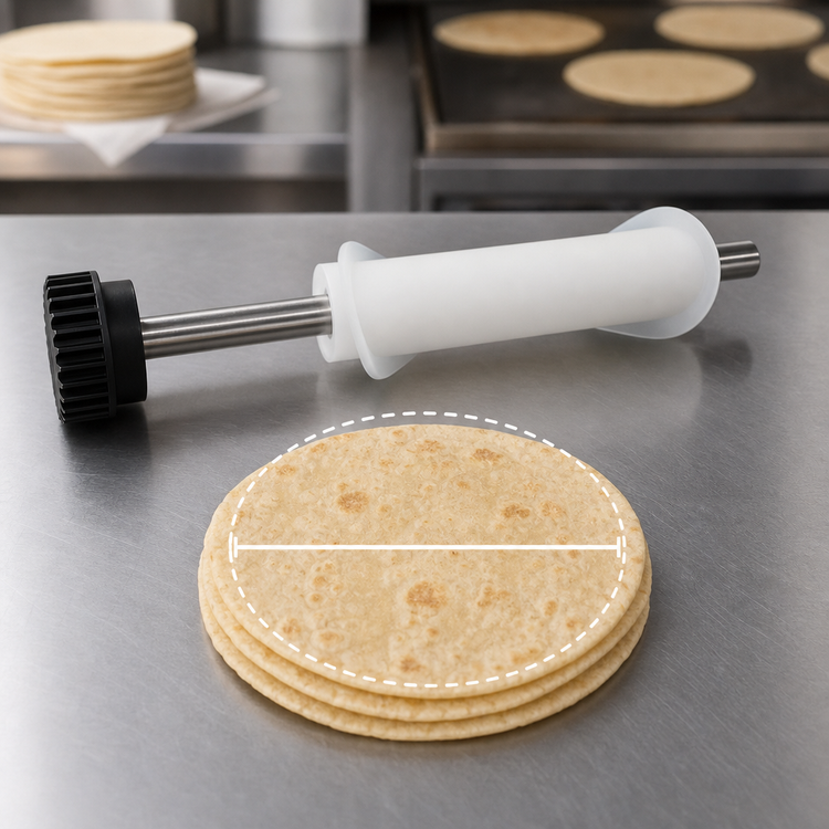 Product image #4 for Tortilla Masters TC16 16 cm Raw / 15 cm Cooked Tortilla Cutter