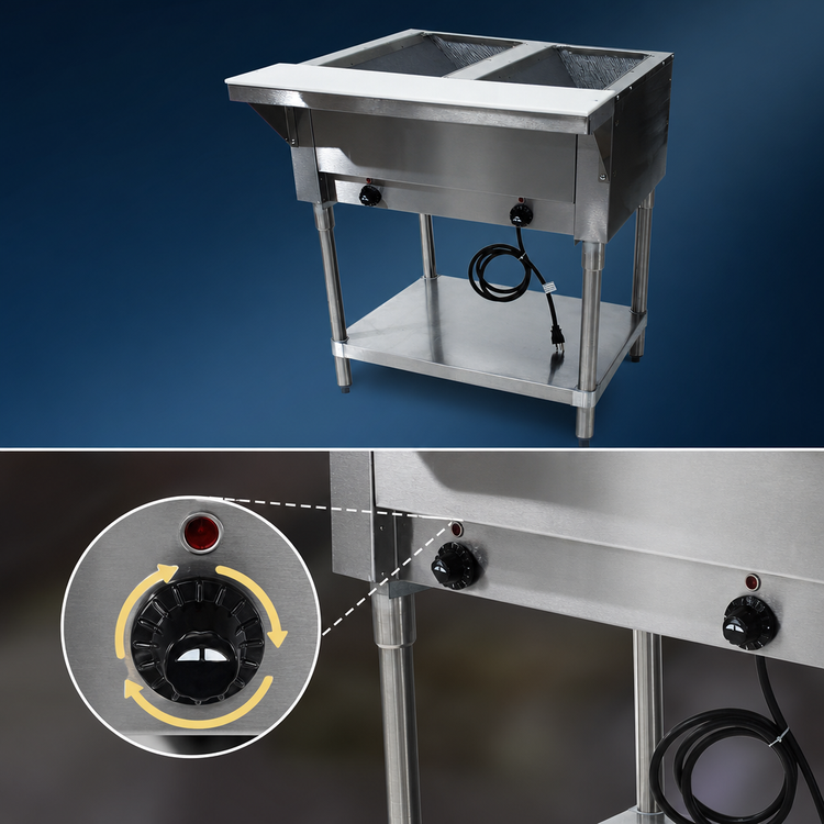 Product image #4 for Advance Tabco Triumph Supreme Electric Open-Well Hot Food Table, 2 Wells, Stainless Steel Top, 208/240V
