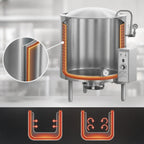 Thumbnail image #4 for AccuTemp Edge Series™ ALLGB-20 20-Gallon Gas Stationary Kettle with 2/3 Jacket and 316 Stainless Steel Liner