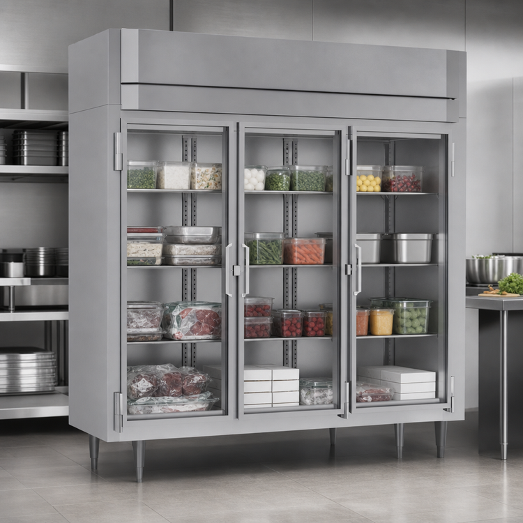 Product image #5 for Victory UltraSpec™ FSA-3D-S1-EW-G-HC Three-Section Reach-in Glass Door Freezer with V-Core™