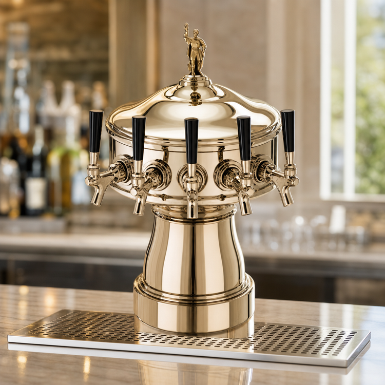 Product image #4 for Perlick Gambrinus 6-Faucet Countertop Glycol-Cooled Draft Beer Tower, Polished Chrome