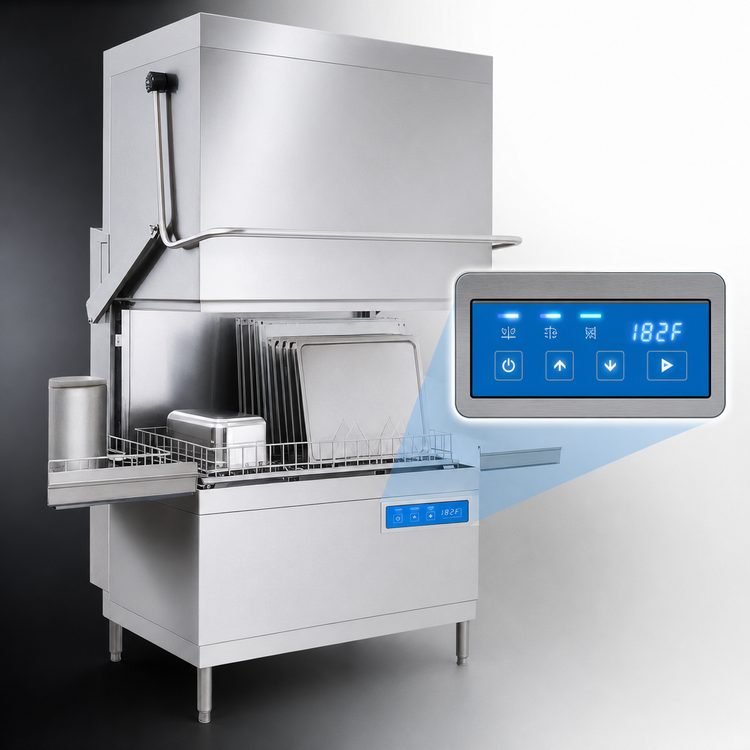 Product image #4 for MEIKO Point 2 Series DV 270.2 Straight-Thru Door-Type Hot Water Sanitizing Pot and Pan Washer with Built-In Booster