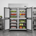 Thumbnail image #4 for Atosa Two-Section Reach-In Refrigerator with Solid Half Doors, 43.2 Cu. Ft., Top-Mount Self-Contained, Stainless Steel