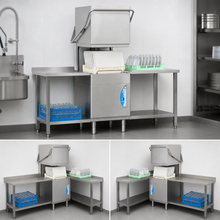 Product image #4 for Lamber High Temp Pass-Through Door-Type Dishwasher, 20" x 20" Racks, 60 Racks/Hour, Gravity Drain, 1-Phase