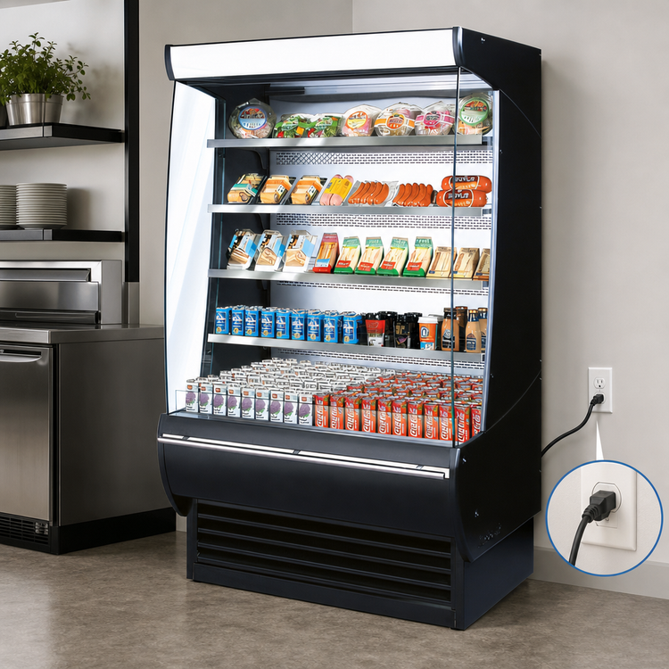 Product image #4 for Turbo Air Extra Deep Vertical Open Display Merchandiser, 48 Inches Wide, 23.2 Cu. Ft., Black