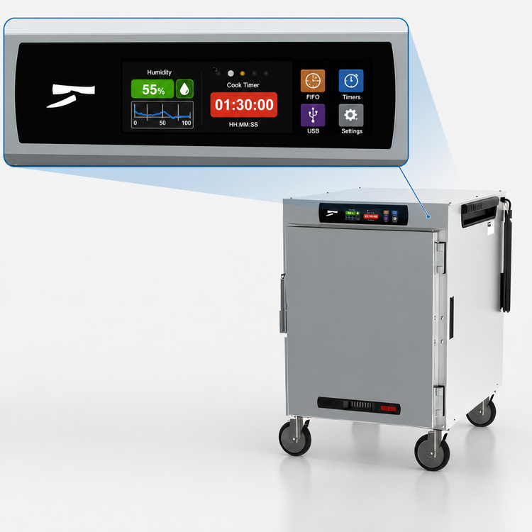 Product image #4 for Metro HotBlox™ Wide 8-Pan Mobile Pass-Thru Insulated Holding Cabinet, Digital Touchscreen, Solid/Solid Doors, 120V