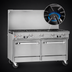 Thumbnail image #4 for Southbend Ultimate 60-Inch Gas Restaurant Range with 9 Open Burners, 2 Cabinets and Hi-Shelf Backriser
