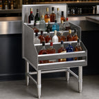 Thumbnail image #4 for Eagle Group Spec-Bar LDSR36-24 36-Inch Freestanding 4-Step Liquor Bottle Display, Open Step-and-Rail, 304 Stainless Steel