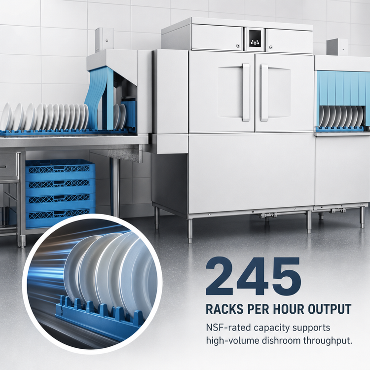 Product image #4 for Hobart CL76C-BAS+BUILDUP Steam Tank Heat High Temperature Rack Conveyor Dishwasher