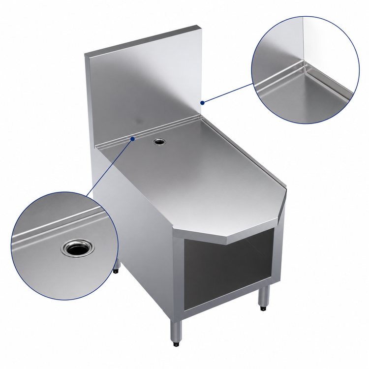 Product image #4 for Krowne Royal Series Underbar Frozen Drink Machine Stand, 18 Inch Wide x 29 Inch Deep, Stainless Steel