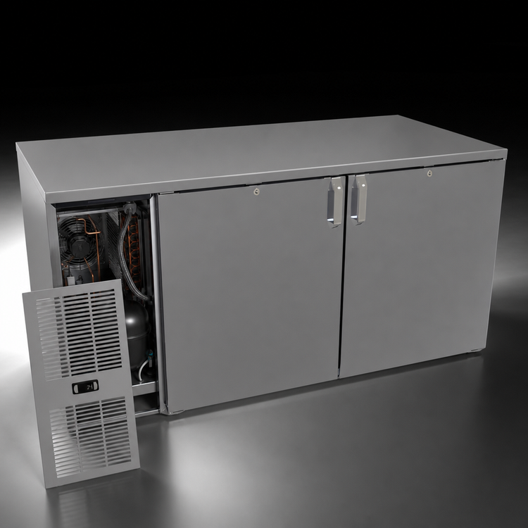 Product image #4 for Front-Serviced Pass-Thru Low Profile Back Bar Cooler, One Zone, 60 Inch, Two-Section