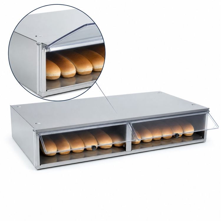 Product image #4 for Nemco 8036-SBB Stainless Steel Bun Box with Polycarbonate Hinged Doors
