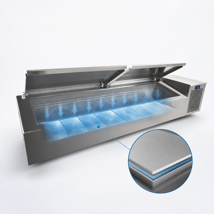 Product image #4 for Randell CR9039-290 39-Inch Countertop Refrigerated Condiment Rail