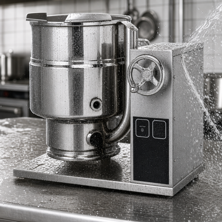 Product image #4 for Groen TDBC-20A 20 Quart Electric Tabletop Steam-Jacketed Tilting Kettle with Advanced Controls