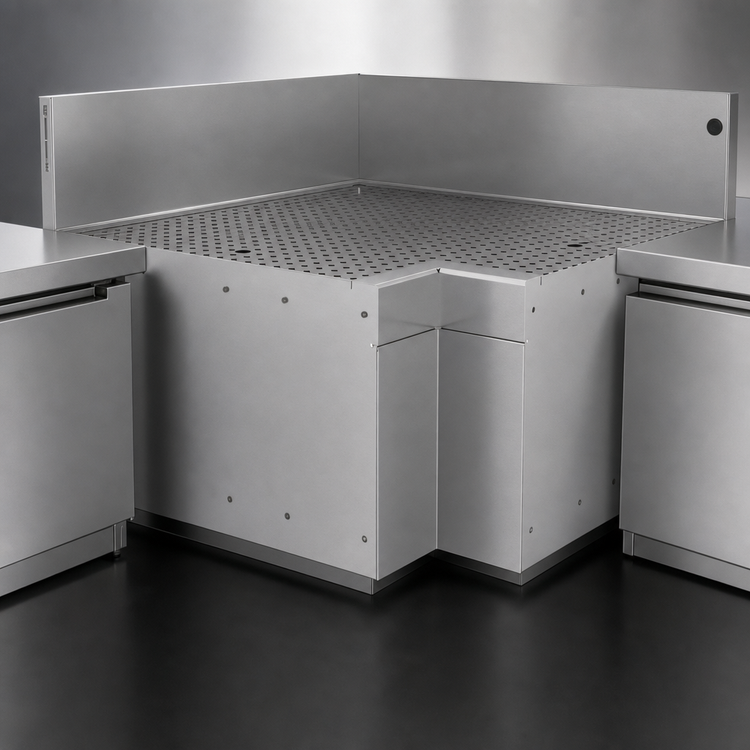 Product image #4 for Glastender Underbar Inside L-Shape 90° Corner Drainboard, 24-Inch Deep, Stainless Steel, No Legs