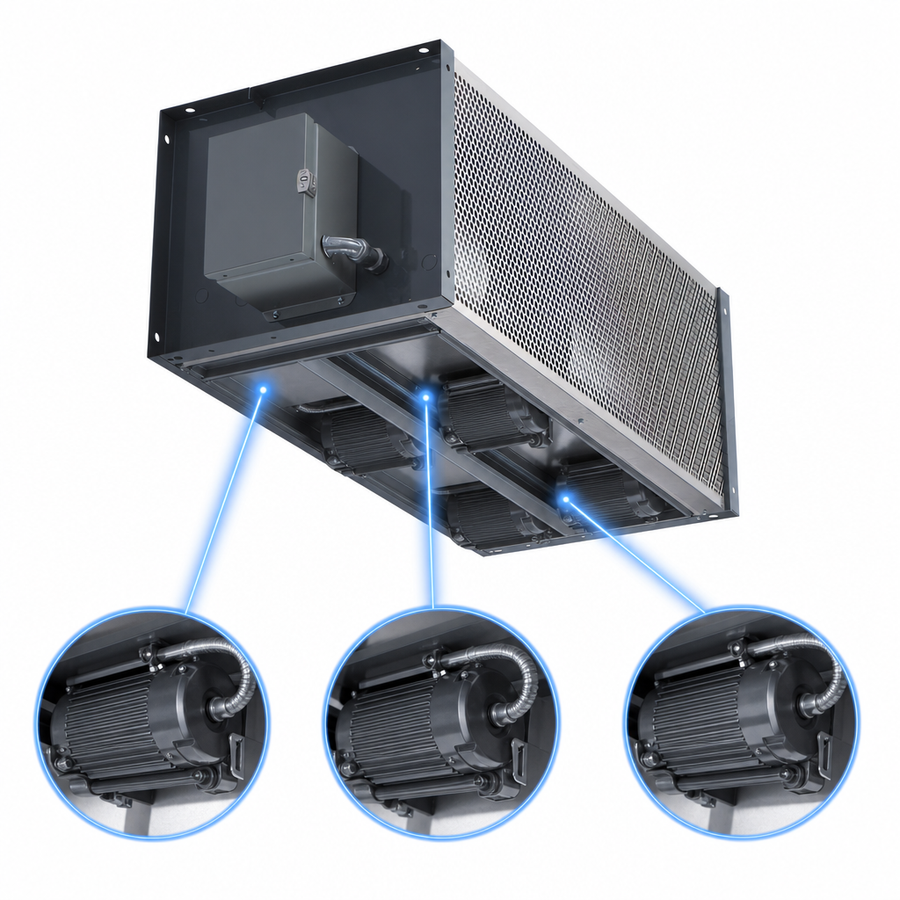 Three 1/2 HP Direct-Drive Motors