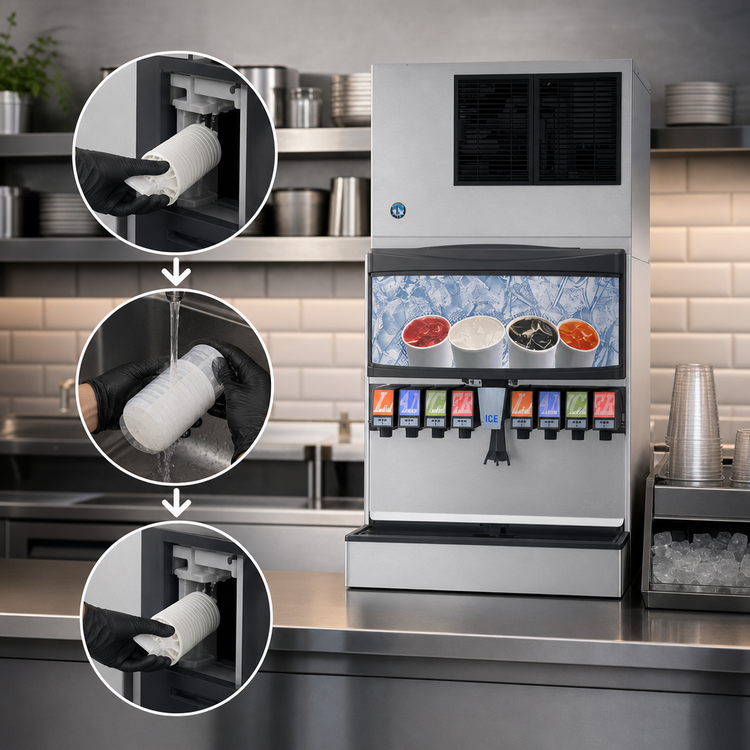 Product image #5 for Hoshizaki KMD-355MWJ Modular Crescent Cube Ice Maker, Water-Cooled, Self-Contained, 395 lb. per Day, 30-Inch Wide