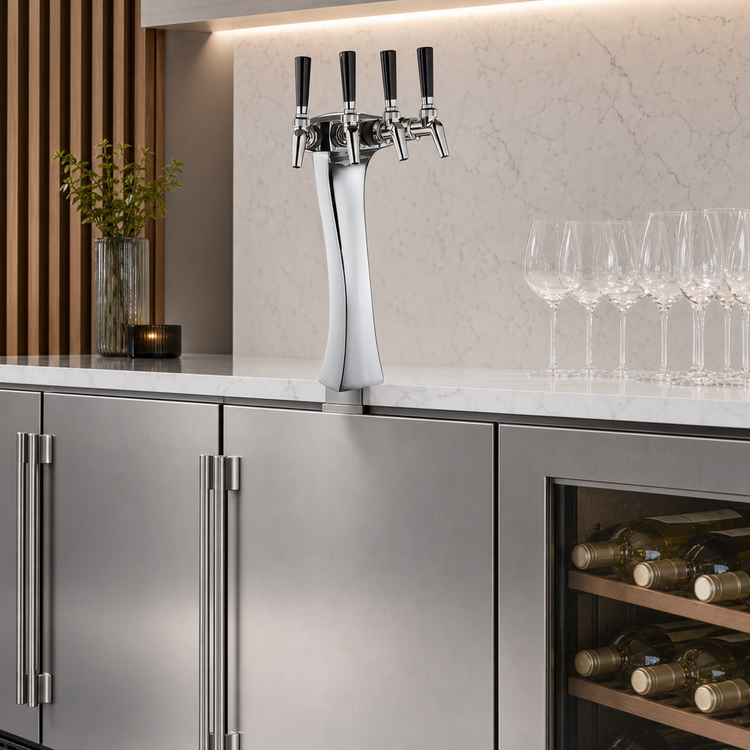 Product image #4 for Perlick Panther Style 4-Faucet Chrome Wine Dispensing Kit for Fourth Door Wine Kegerators