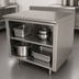 Thumbnail image #4 for Advance Tabco 48-Inch x 30-Inch 304 Stainless Steel Work Table with Open Front Cabinet Base and 5-Inch Backsplash