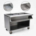Thumbnail image #4 for Eagle Group Spec-Master SPHT5CB-240 79-Inch Electric 5-Well Mobile Sealed Hot Food Table with Cabinet Base and AutoFill