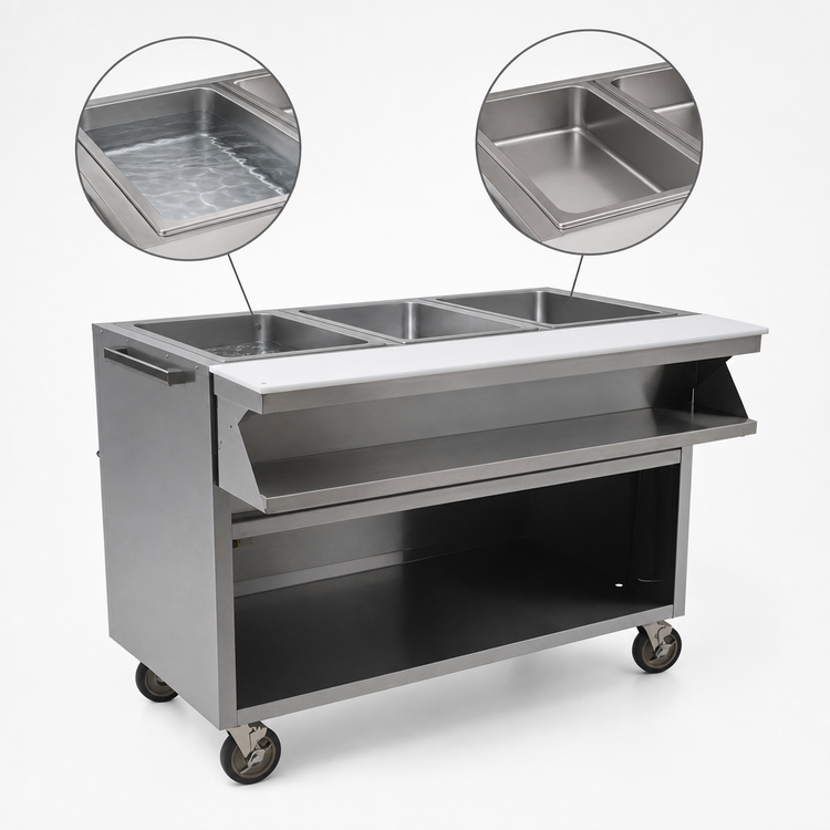 Product image #4 for Spec-Master SPHT5CB-240 79-Inch Electric 5-Well Sealed Hot Food Table with Cabinet Base