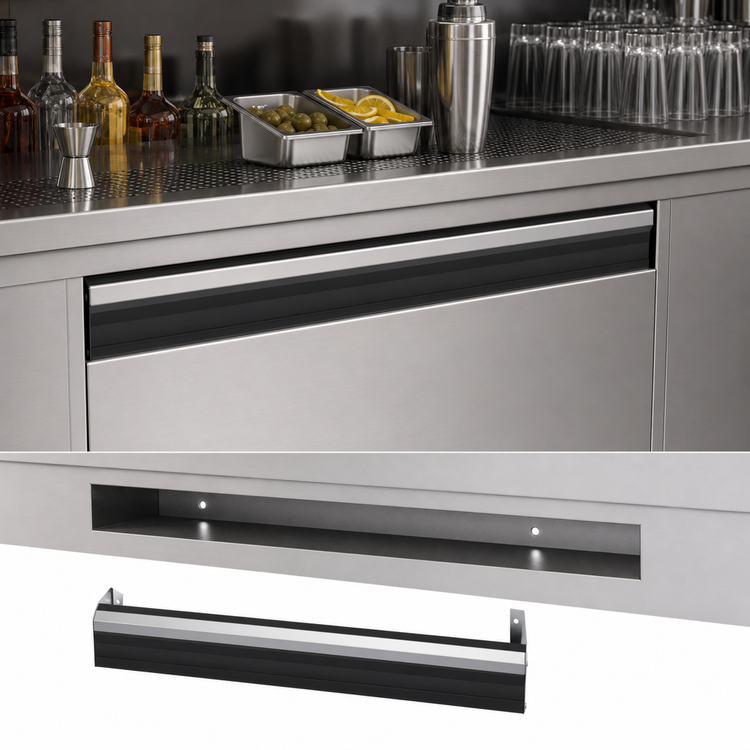 Product image #4 for Krowne Royal Series Single Built-In Speed Rail, 42 Inch W x 5 Inch D, Stainless Steel