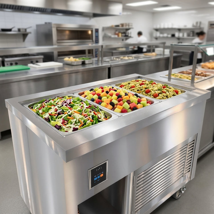 Product image #3 for Thurmaduke TCM-46PG-N7 Mobile 46-Inch Refrigerated Cold Food Well with NSF 7 Pan