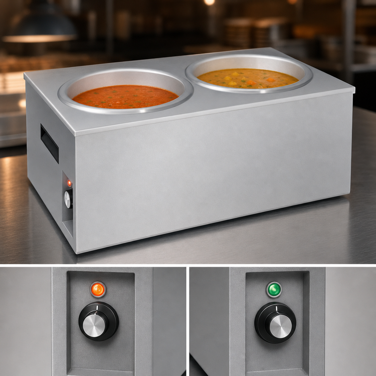 Product image #4 for Hatco Countertop Wet Soup Warmer with (2) 7-Qt Insulated Wells