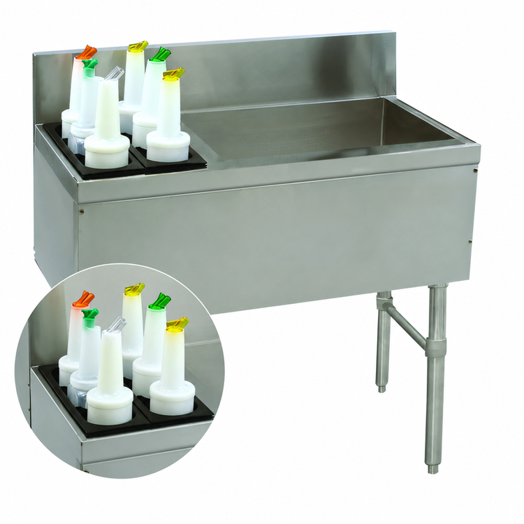 Product image #4 for Advance Tabco Prestige 48-Inch Bar Ice Chest with 10-Circuit Cold Plate and Left Bottle Rack