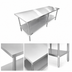 Thumbnail image #4 for Sapphire 108-Inch 18/430 Stainless Steel Flat Top Worktable with Undershelf
