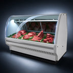 Thumbnail image #4 for Howard-McCray 40E Series SC-CMS40E-4C-LED 51.5-Inch Self-Contained Curved Glass Red Meat Service Case, White, LED Lighting