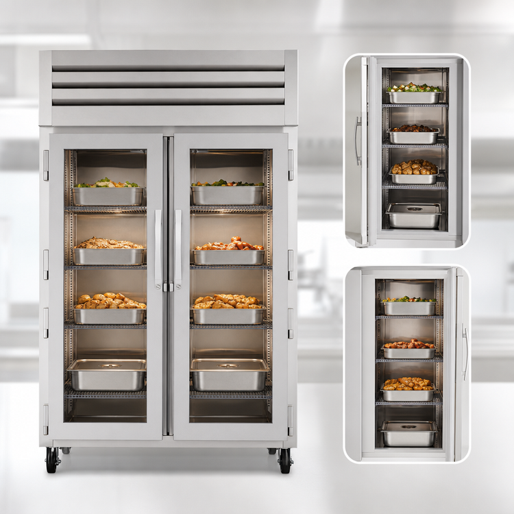 Product image #4 for True SPEC SERIES Pass-Thru Heated Holding Cabinet, 2-Section, Glass Front Doors, Stainless Rear Doors