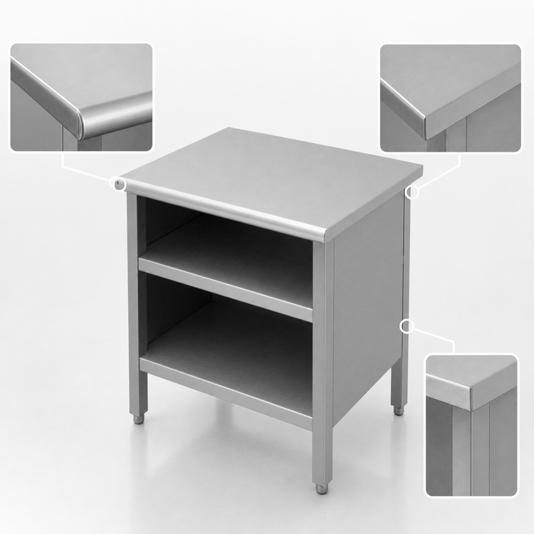 Product image #4 for John Boos Open Front Enclosed Base Stainless Steel Work Table, 48 x 24 Inches