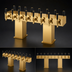 Thumbnail image #4 for Perlick Back-to-Back Bridge Tee 24-Faucet Glycol-Cooled Countertop Draft Beer Tower, Brass Finish