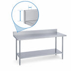 Thumbnail image #4 for Duke Manufacturing 316S-2484-5R Stainless Steel Work Table with 5-Inch Riser and Undershelf, 24 x 84 x 36 Inches
