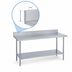 Thumbnail image #4 for Duke Deluxe Stainless Steel Work Table with 5-Inch Riser and Stainless Undershelf, 24-Inch Wide x 84-Inch Long x 36-Inch High