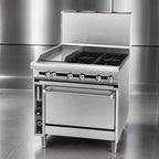 Thumbnail image #4 for Jade Range (Middleby) Titan JTRH-24G-2-36 Heavy-Duty 36-Inch Natural Gas Range with 2 Open Burners, 24-Inch Griddle & Standard Oven