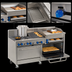 Thumbnail image #4 for Comstock-Castle 72-Inch Commercial Gas Range with 4 Open Burners, 24-Inch Griddle, 24-Inch Char-Broiler, and 2 Ovens