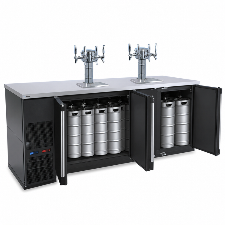 Product image #4 for 80-Inch Dual-Temperature Three-Section Commercial Beverage Station Beer Dispenser with 8 Faucets