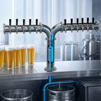 Thumbnail image #4 for Krowne KPY-10S 10-Faucet Glycol-Cooled Pipe Y-Tower Draft Beer Tower, 48-Inch, Brushed Stainless Steel, Countertop