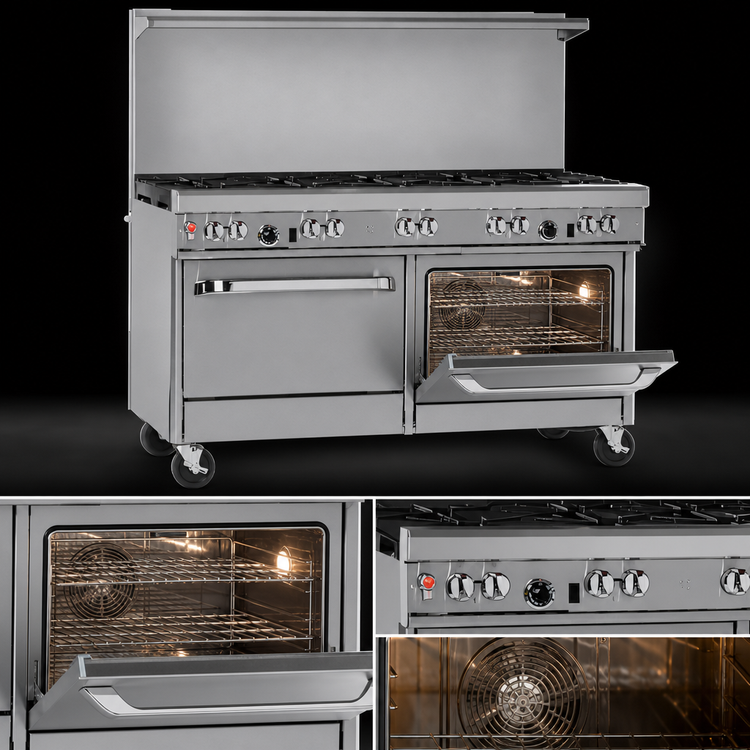 Product image #4 for Southbend Ultimate 60-Inch Gas Restaurant Range with 10 Open Burners, Convection Oven, and Cabinet Base