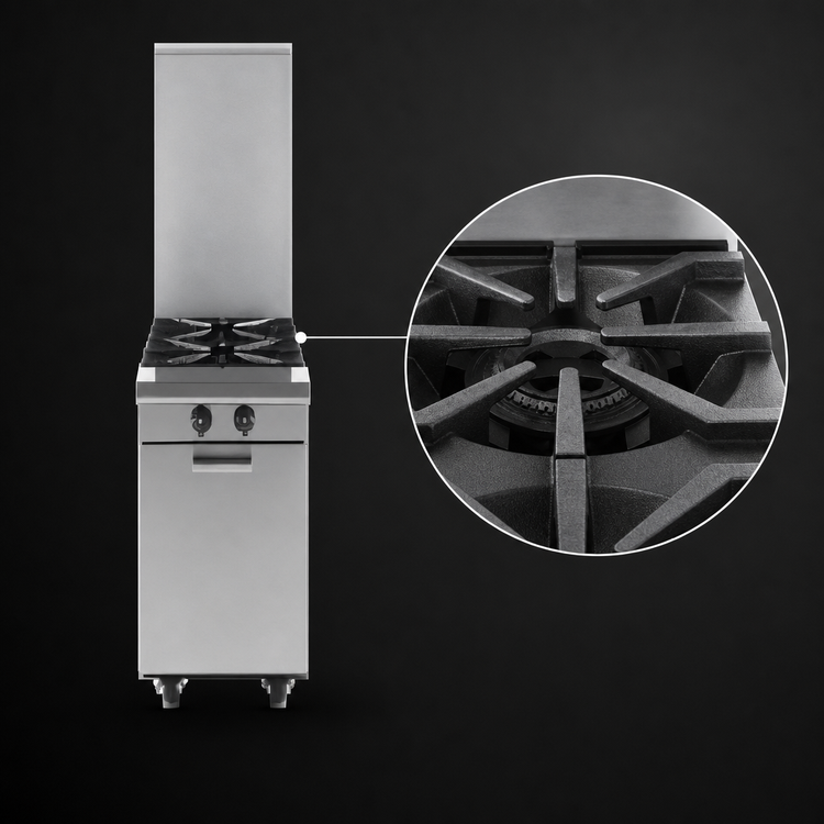 Product image #4 for Garland Master Series 17-Inch Heavy-Duty Gas Open Burner Range Attachment with Storage Base and 2 Burners