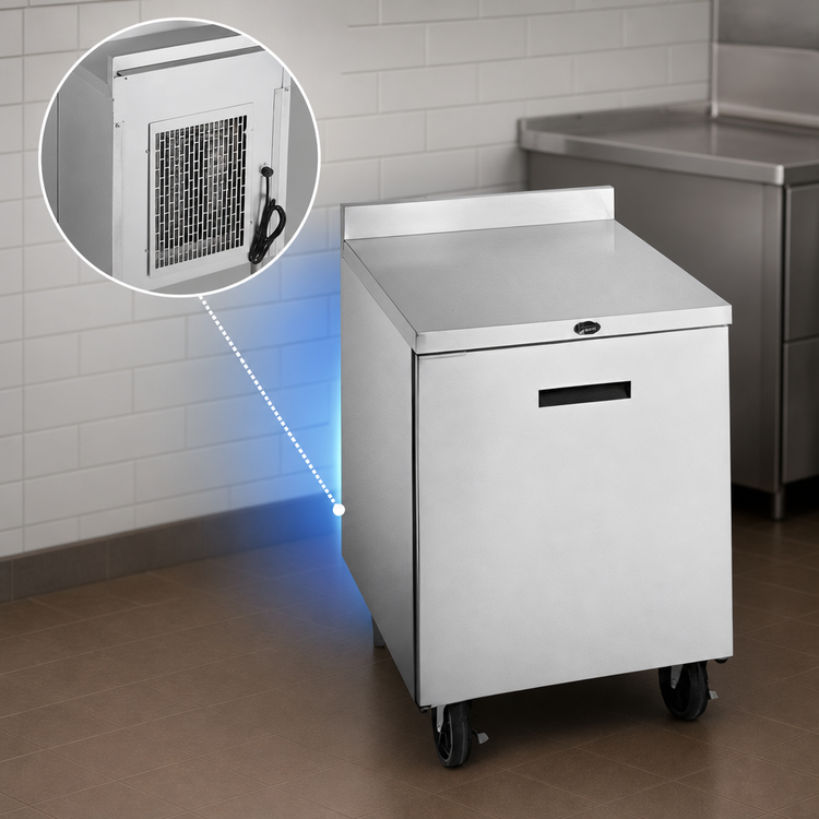 Product image #4 for Randell Custom & Serving 36-Inch Two-Section Worktop Freezer with Solid Doors