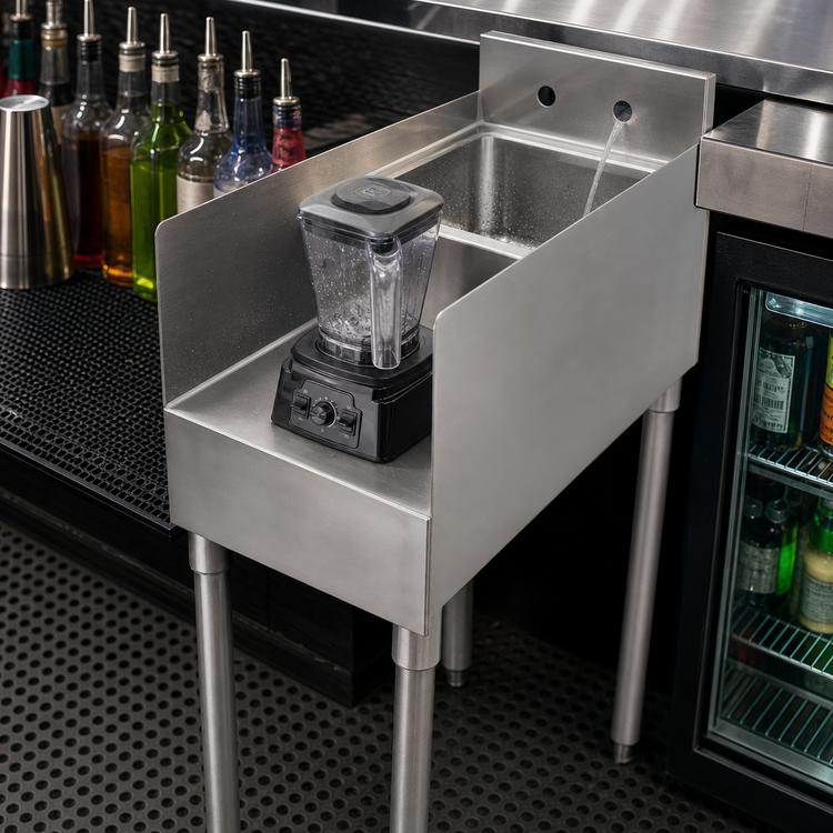 Product image #4 for Sapphire 12-Inch Freestanding Underbar Blender Station with Sink, 304 Stainless Steel