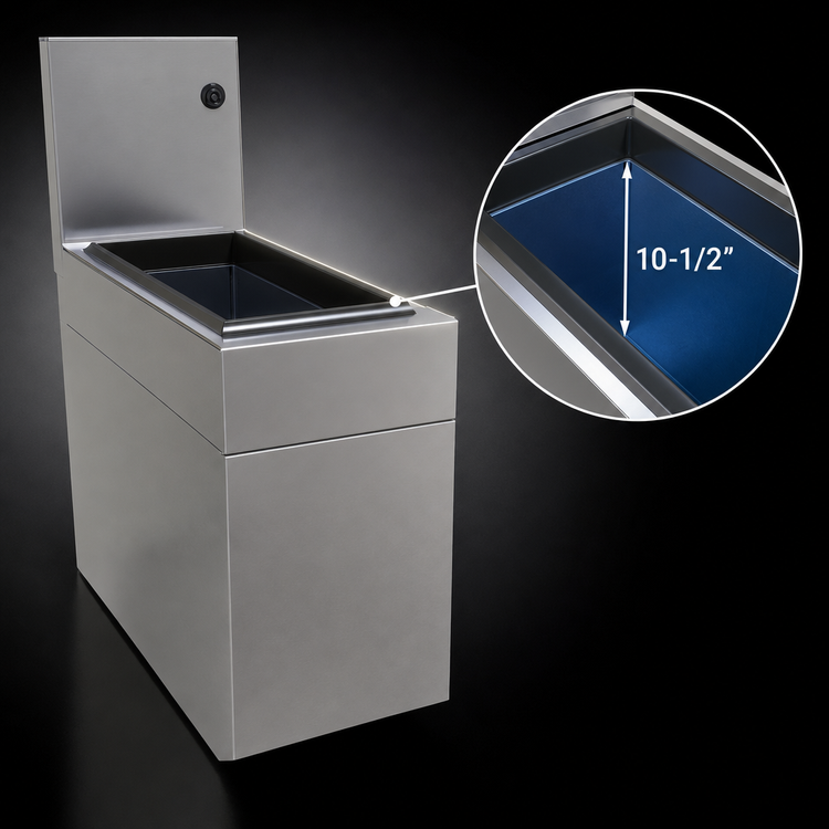 Product image #4 for Glastender IBA-6 Underbar Stainless Steel Ice Bin with Sliding Cover, 17 lb. Capacity