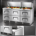 Thumbnail image #4 for True 72-Inch Three-Section Drawered Sandwich/Salad Prep Table with 30-Pan Top and 6 Drawers
