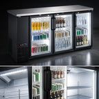 Thumbnail image #4 for Hurakan by Equip.me 72-Inch Narrow Counter-Height 3-Glass-Door Back Bar Refrigerator