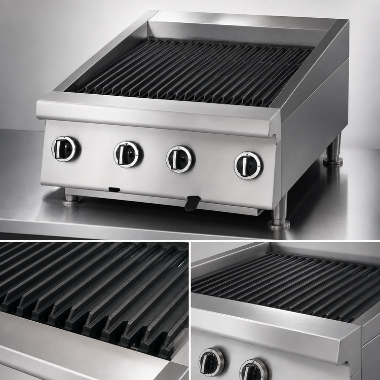 Product image #4 for Garland US Range Heavy-Duty 60-Inch Countertop Gas Radiant Charbroiler with Non-Adjustable Cast Iron Grates