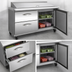 Thumbnail image #4 for IKON Refrigeration Mega Top Two-Section Sandwich / Salad Prep Table with 15-Pan Opening, 2 Drawers, and 1 Door, 36-Inch Wide